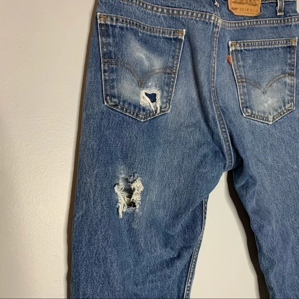 Vintage Orange Tab Super Dope Custom 505 Levi Jeans